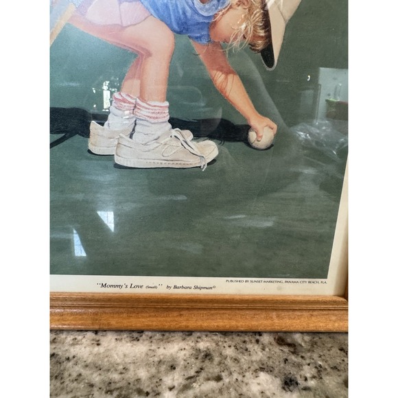 RARE Vintage Barbara Shipman Print- Framed- Tennis- Art- Fast Ship- Mommy's Love - Picture 2 of 3